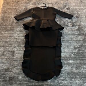 Elegant Black Peplum Dress